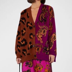 FARM RIO Mixed Wild Leopards Cardigan - NWT - Size Medium
